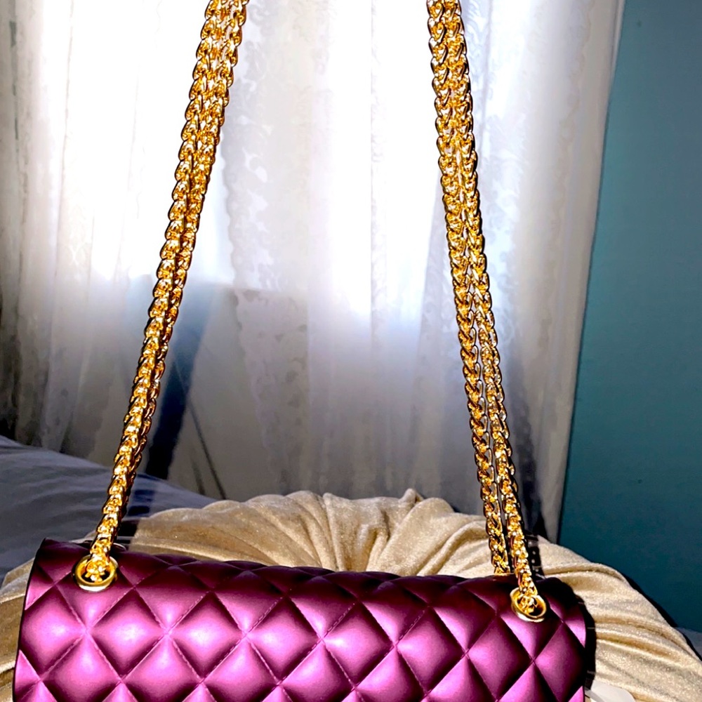 Royal purple jelly suede crossbag